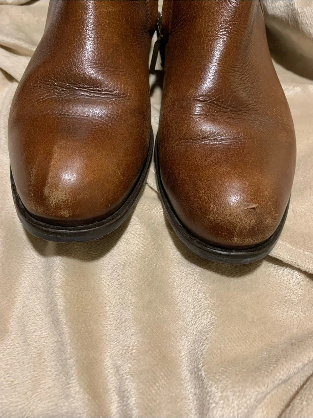 Franco Cuadra Brown Leather Ankle Booties with Buckle - Boho Chic Women Low Heel